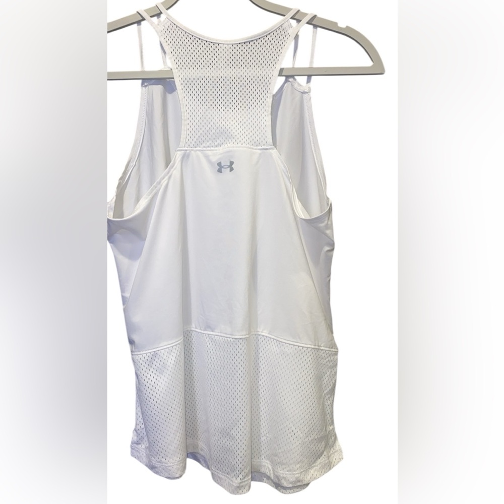 Under Armour White Racerback Mesh Tank Top